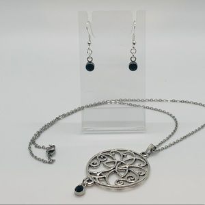 Aquamarine Boho Chic Necklace & Earrings